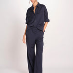 Giacca a camicia in tela di pura lana stretch MULINO 2615041021600 001 BLU weekend maxmara 