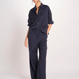 Giacca a camicia in tela di pura lana stretch MULINO 2615041021600 001 BLU weekend maxmara 