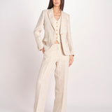 giacca in lino ad un bottone NALUT 2615041072600 023 ECRU weekend maxmara 