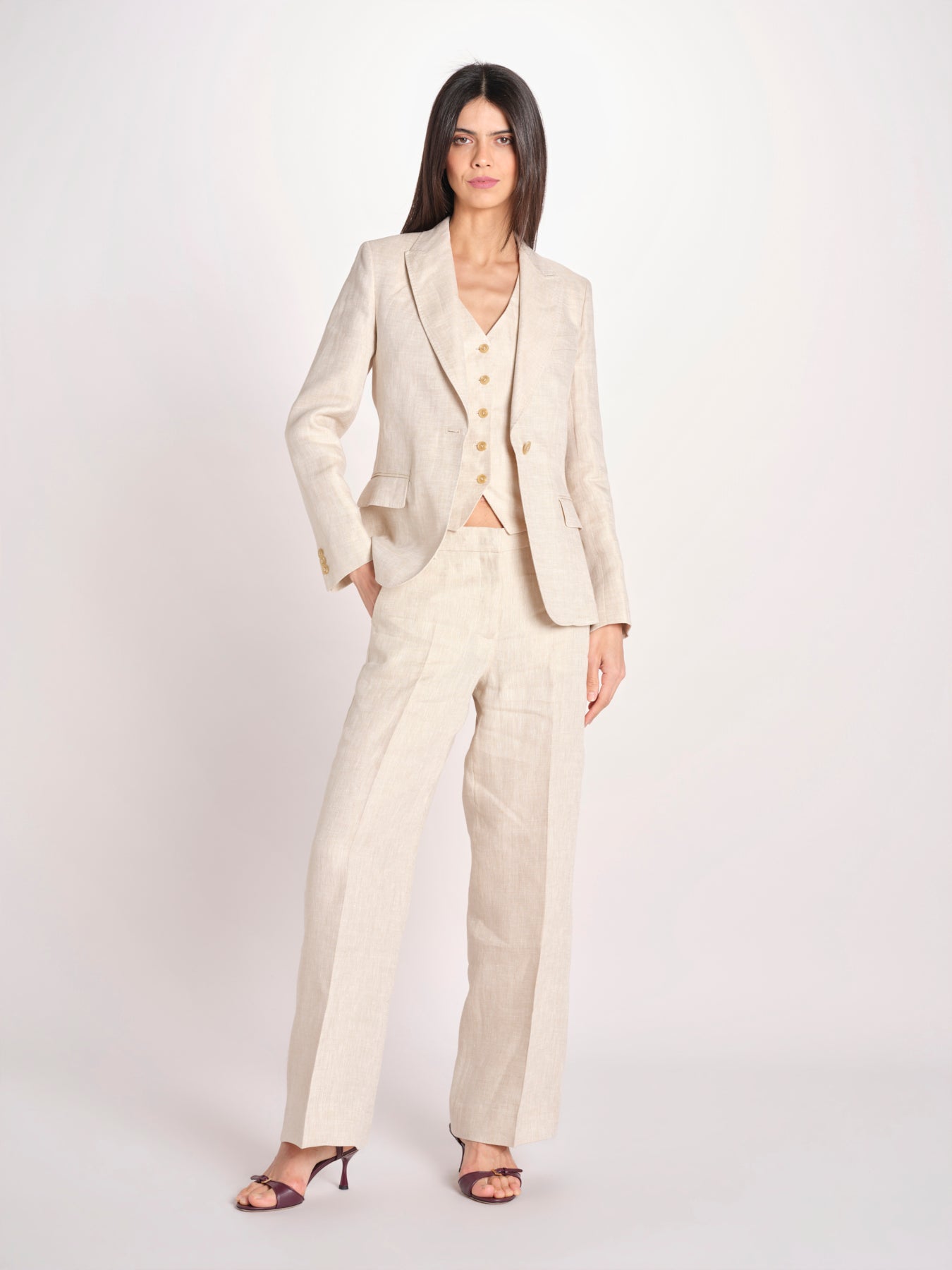 giacca in lino ad un bottone NALUT 2615041072600 023 ECRU weekend maxmara 
