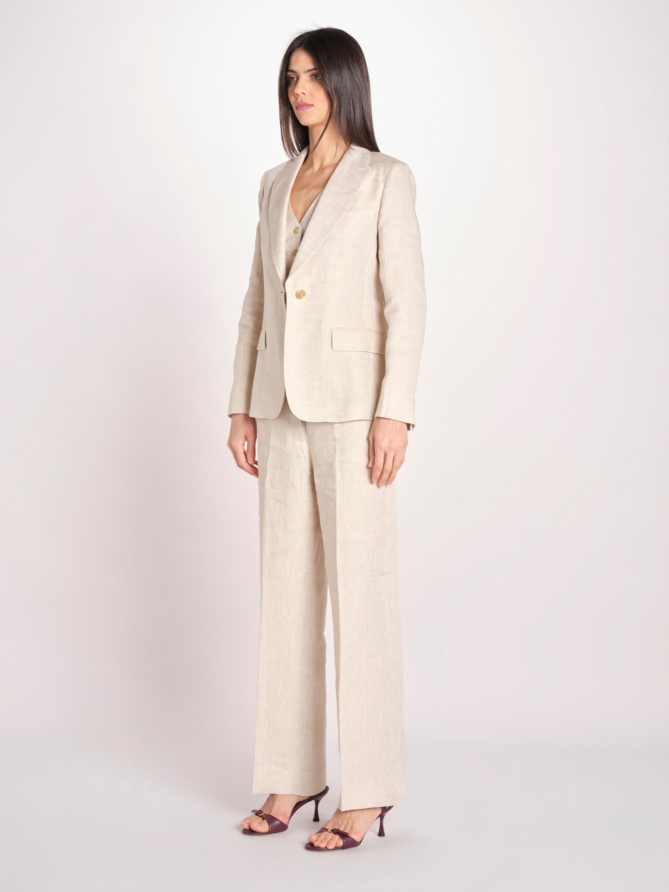 giacca in lino ad un bottone NALUT 2615041072600 023 ECRU weekend maxmara 