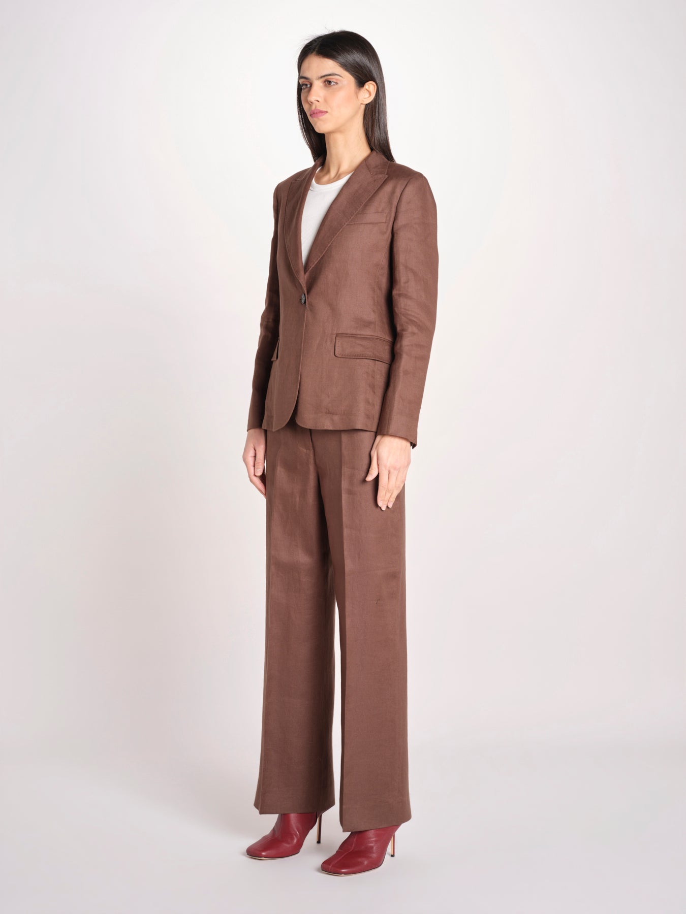 giacca in lino ad un bottone NALUT 2615041072600 037 CIOCCOLATO weekend maxmara 