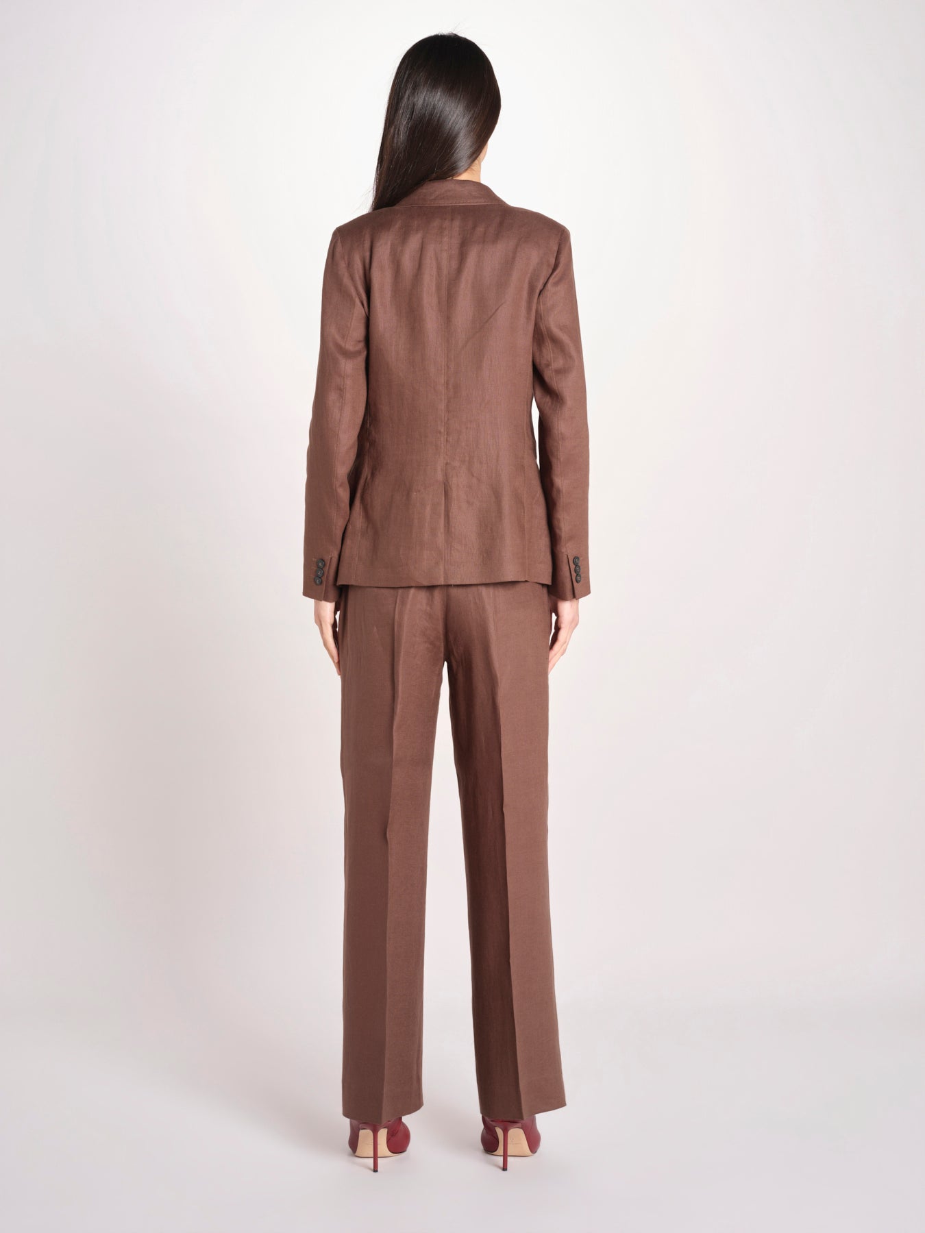 giacca in lino ad un bottone NALUT 2615041072600 037 CIOCCOLATO weekend maxmara 