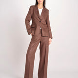 giacca in lino ad un bottone NALUT 2615041072600 037 CIOCCOLATO weekend maxmara 