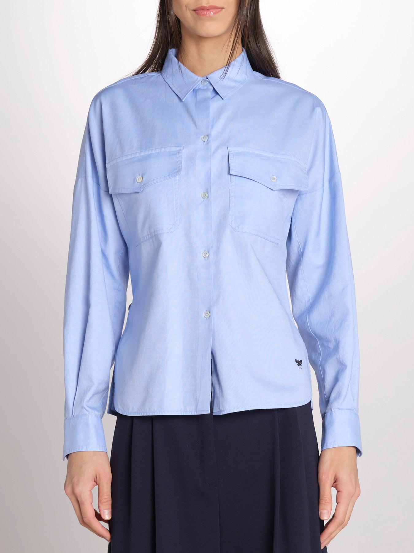 camicia dalla linea sfiancata con pince PESI 2615111041600 002 AZZURRO weekend maxmara 