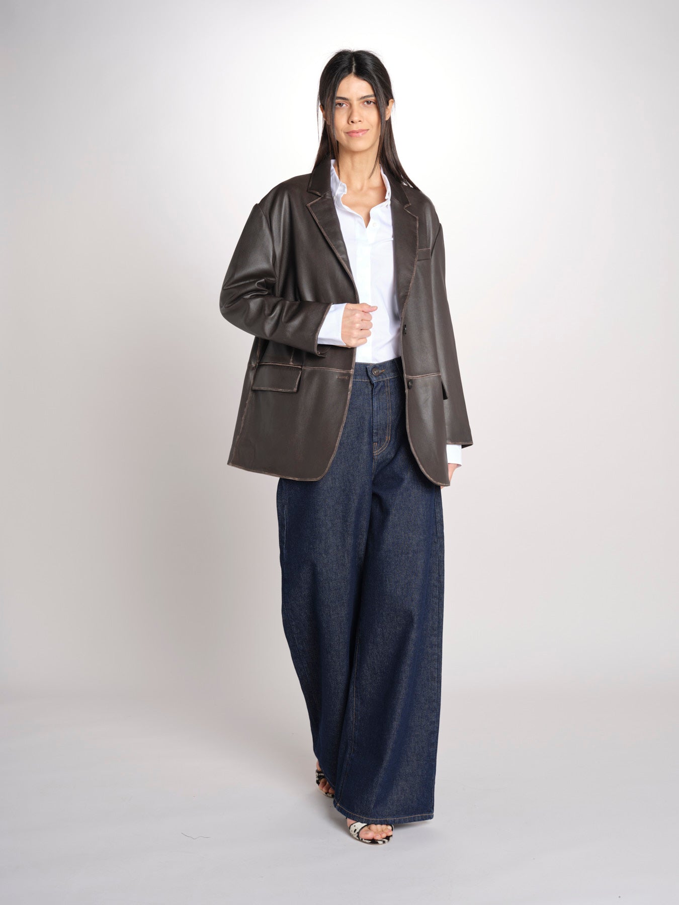 blazer monopetto dal volume oversize PILA 2615441041600 001 MARRONE weekend maxmara 