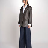 blazer monopetto dal volume oversize PILA 2615441041600 001 MARRONE weekend maxmara 