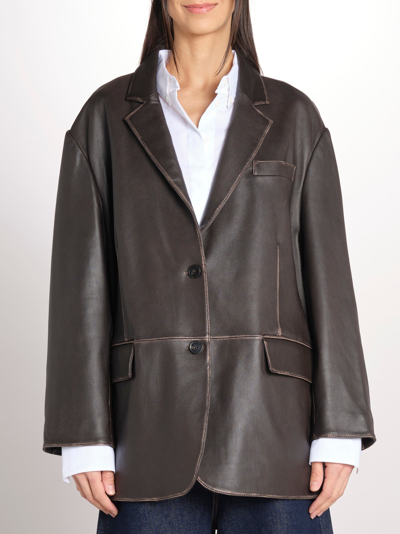 blazer monopetto dal volume oversize PILA 2615441041600 001 MARRONE weekend maxmara 