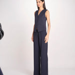Gilet scollo a V in jersey double di cotone POGGIO 2615911021600 002 BLU weekend maxmara 