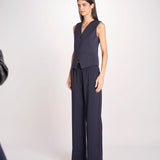 Gilet scollo a V in jersey double di cotone POGGIO 2615911021600 002 BLU weekend maxmara 