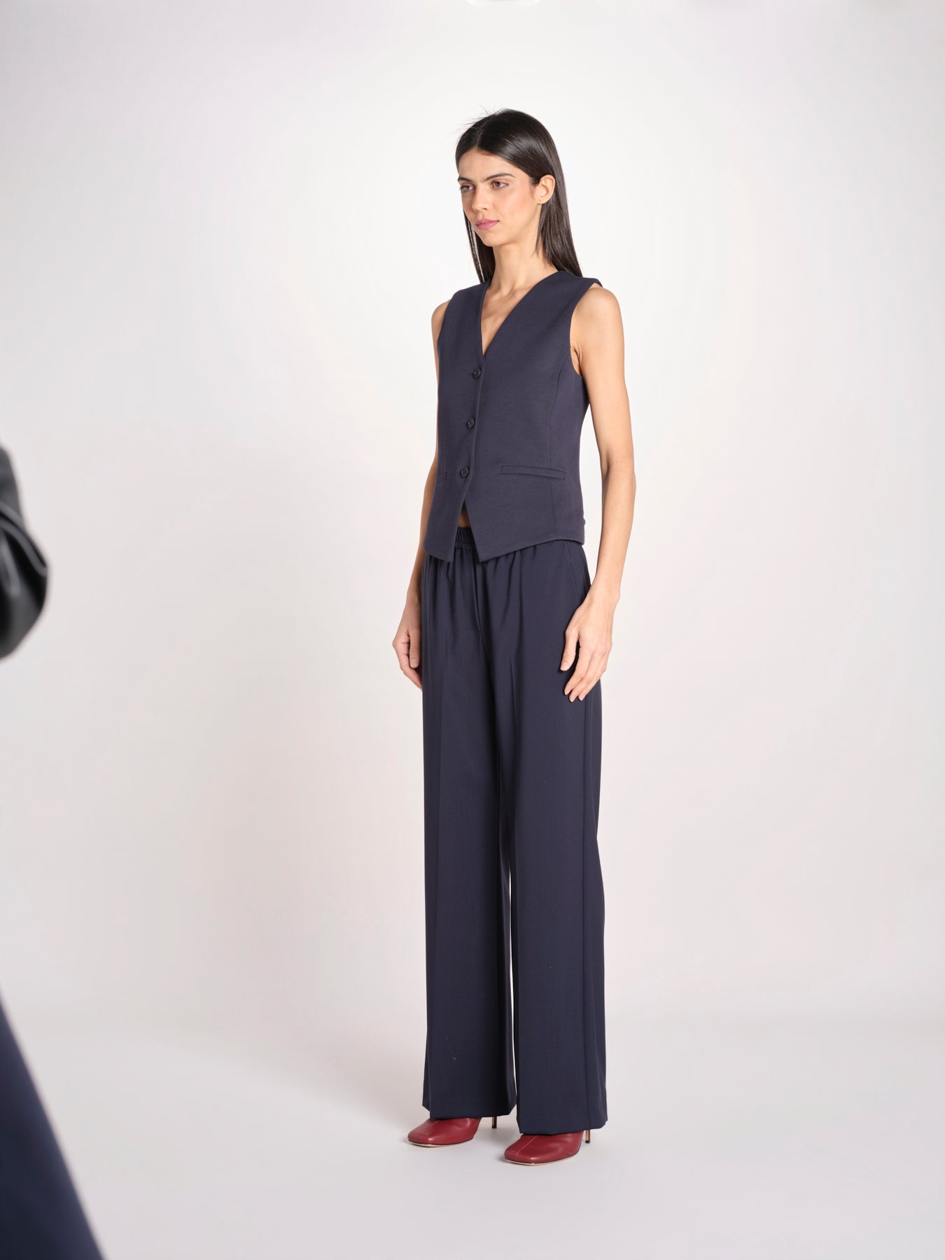Gilet scollo a V in jersey double di cotone POGGIO 2615911021600 002 BLU weekend maxmara 