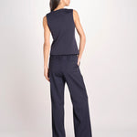 Gilet scollo a V in jersey double di cotone POGGIO 2615911021600 002 BLU weekend maxmara 