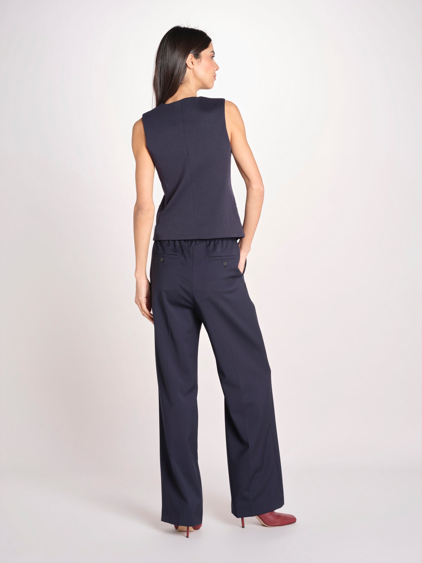 Gilet scollo a V in jersey double di cotone POGGIO 2615911021600 002 BLU weekend maxmara 