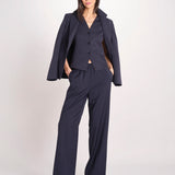 Gilet scollo a V in jersey double di cotone POGGIO 2615911021600 002 BLU weekend maxmara 