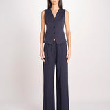 Gilet scollo a V in jersey double di cotone POGGIO 2615911021600 002 BLU weekend maxmara 