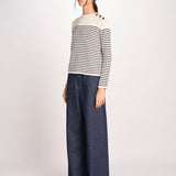 maglia girocollo, chiusa con bottoni sulla spalla QUADRO 2615361151600 011 BLU weekend maxmara 