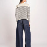 maglia girocollo, chiusa con bottoni sulla spalla QUADRO 2615361151600 011 BLU weekend maxmara 
