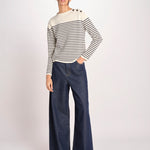maglia girocollo, chiusa con bottoni sulla spalla QUADRO 2615361151600 011 BLU weekend maxmara 