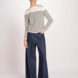 maglia girocollo, chiusa con bottoni sulla spalla QUADRO 2615361151600 011 BLU weekend maxmara 