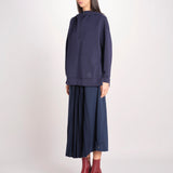felpa lunga con cappuccio e collo a cratere regolabile RADURA 2615921011600 002 BLU weekend maxmara 