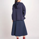 felpa lunga con cappuccio e collo a cratere regolabile RADURA 2615921011600 002 BLU weekend maxmara 