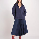 felpa lunga con cappuccio e collo a cratere regolabile RADURA 2615921011600 002 BLU weekend maxmara 