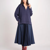 felpa lunga con cappuccio e collo a cratere regolabile RADURA 2615921011600 002 BLU weekend maxmara 