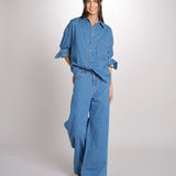 jeans 5 tasche dalla silhouette wide leg VEGA 2615181041600 002 BLU weekend maxmara 