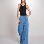 jeans 5 tasche dalla silhouette wide leg VEGA 2615181041600 002 BLU weekend maxmara 
