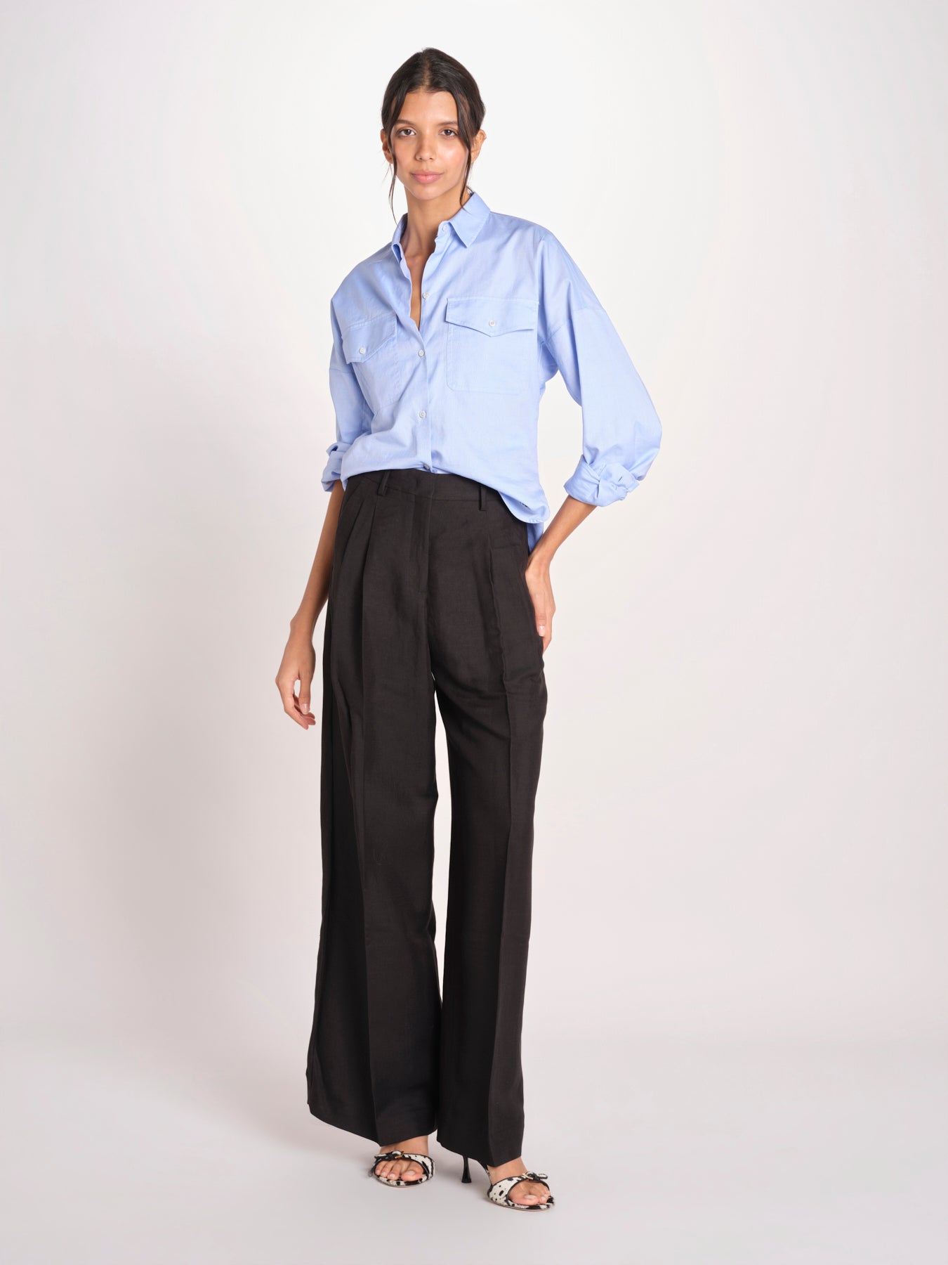 pantalone con due pinces in lino VELIERO 2615131092600 003 NERO weekend maxmara 