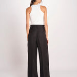 pantalone con due pinces in lino VELIERO 2615131092600 003 NERO weekend maxmara 