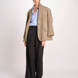 pantalone con due pinces in lino VELIERO 2615131092600 003 NERO weekend maxmara 