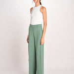 pantalone con due pinces in lino VELIERO 2615131092600 007 VERDE weekend maxmara 