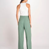 pantalone con due pinces in lino VELIERO 2615131092600 007 VERDE weekend maxmara 