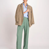 pantalone con due pinces in lino VELIERO 2615131092600 007 VERDE weekend maxmara 
