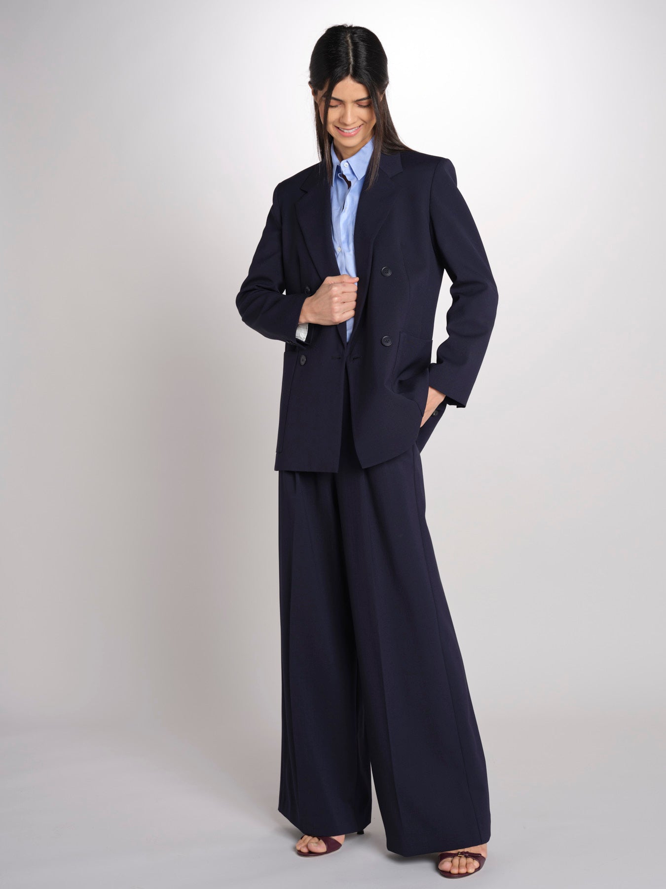 Blazer doppiopetto strutturato dalla linea allungata VELOCE 2615041081600 001 BLU weekend maxmara 