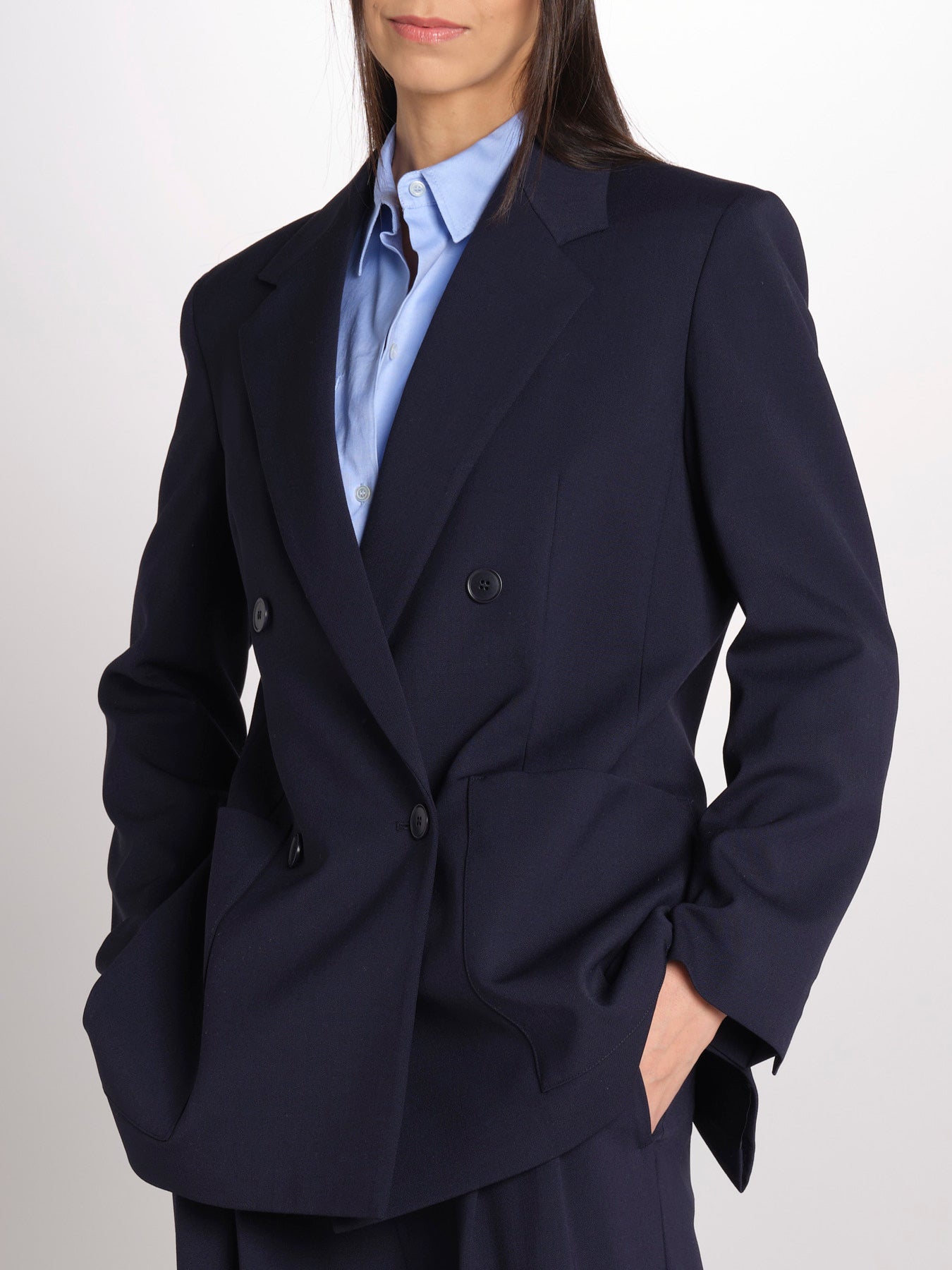 Blazer doppiopetto strutturato dalla linea allungata VELOCE 2615041081600 001 BLU weekend maxmara 