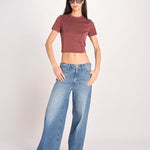t-shirt a costine PARGA 026TS614RM VINO woc 