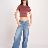 t-shirt a costine PARGA 026TS614RM VINO woc 