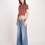 t-shirt a costine PARGA 026TS614RM VINO woc 