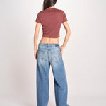 t-shirt a costine PARGA 026TS614RM VINO woc 