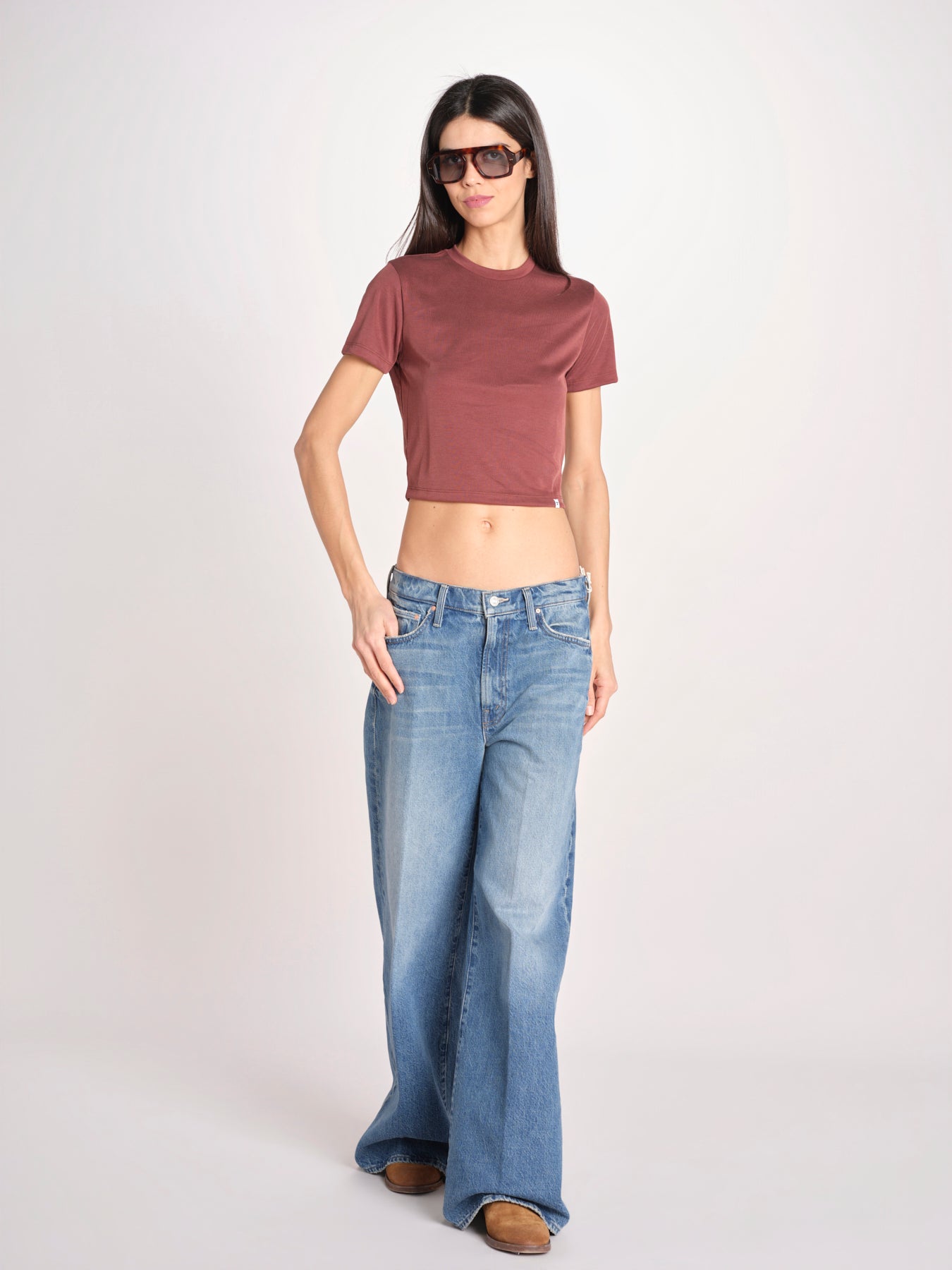 t-shirt a costine PARGA 026TS614RM VINO woc 