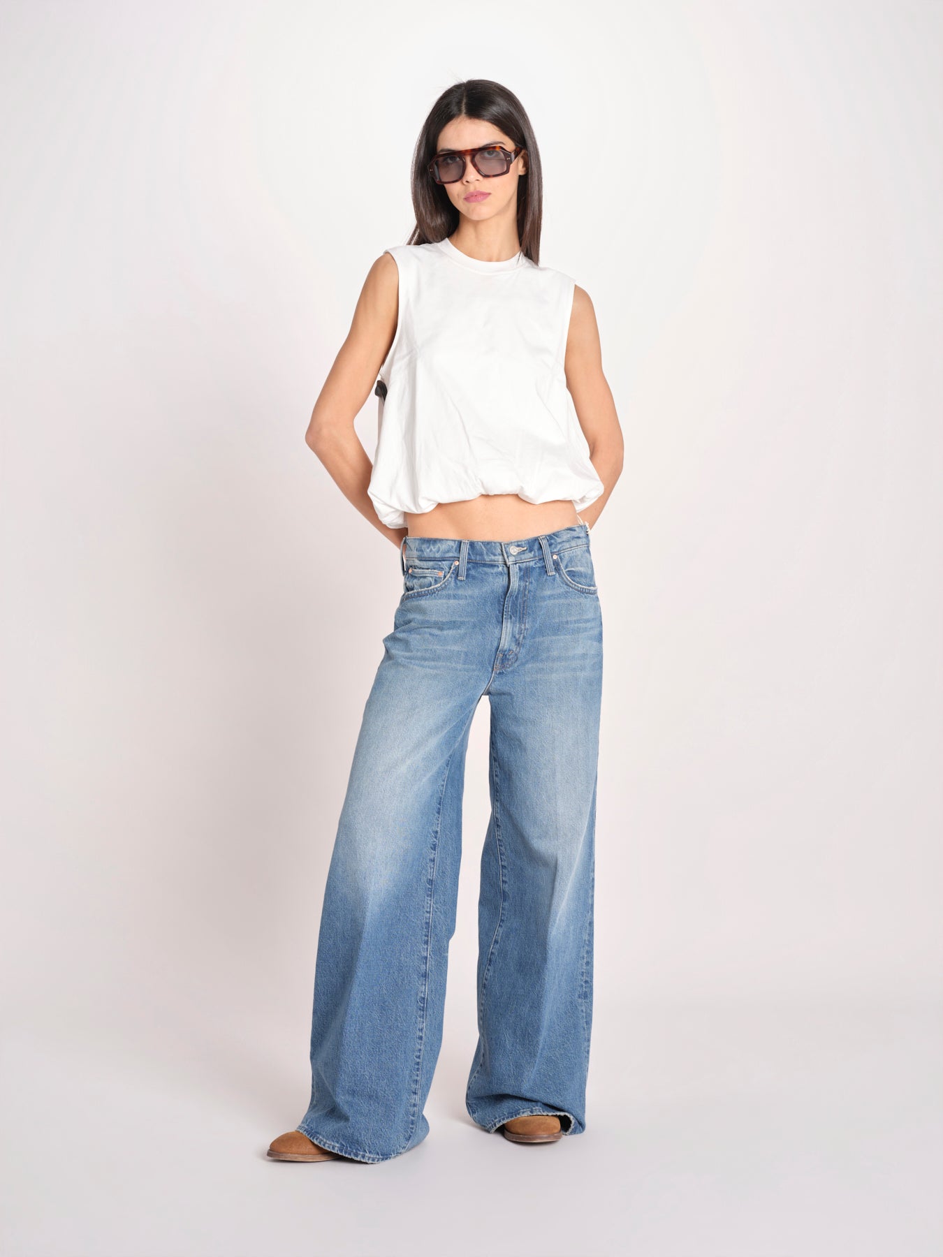 t-shirt s/m con elastico fondo VILLENA 026TS567JE LATTE woc 