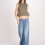 t-shirt s/m con elastico fondo VILLENA 026TS567JE MILITARE woc 