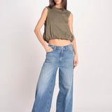 t-shirt s/m con elastico fondo VILLENA 026TS567JE MILITARE woc 
