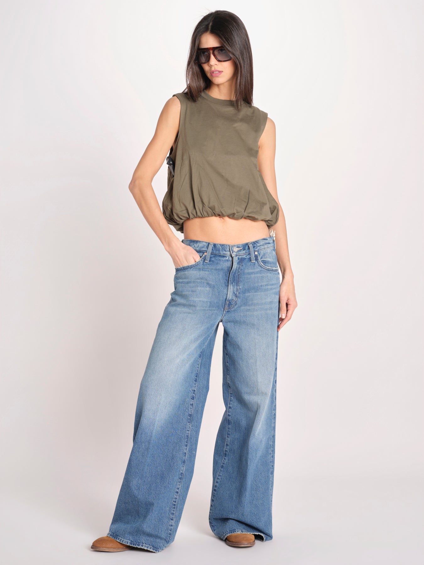 t-shirt s/m con elastico fondo VILLENA 026TS567JE MILITARE woc 