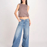 t-shirt s/m con elastico fondo VILLENA 026TS567JE MORO woc 