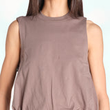 t-shirt s/m con elastico fondo VILLENA 026TS567JE MORO woc 