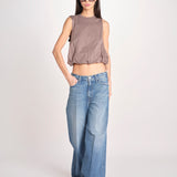 t-shirt s/m con elastico fondo VILLENA 026TS567JE MORO woc 