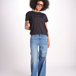 t-shirt girocollo con ali strass JWTS01669 NOIR 001 zadig & voltaire 